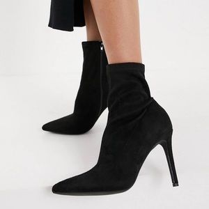 London Rebel Black Sock Boots